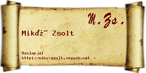 Mikó Zsolt névjegykártya