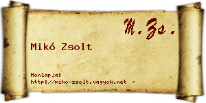 Mikó Zsolt névjegykártya